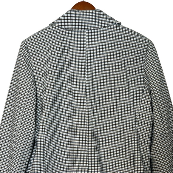 A New Day Oversized Plaid One Button Blazer Size L Pocket Blue Gray Academia NEW - Picture 6 of 15
